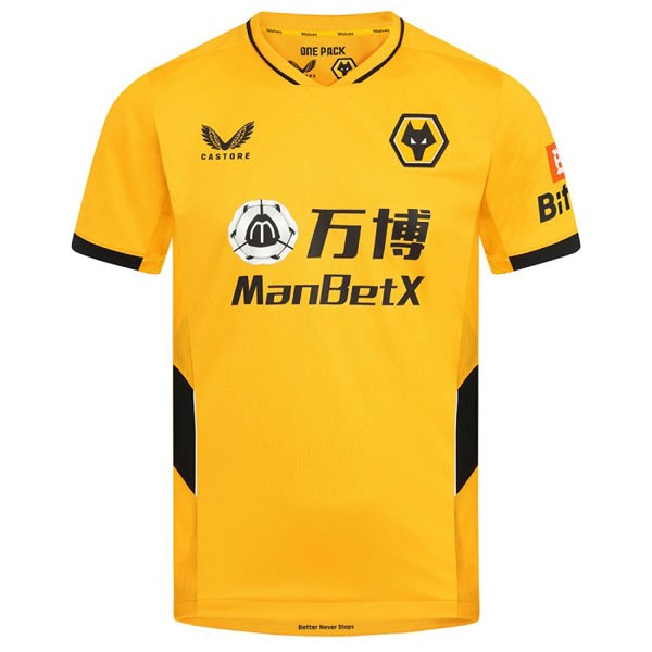 Heimtrikot Thailand Wolves 2021-2022 Gelb Günstige Fußballtrikots